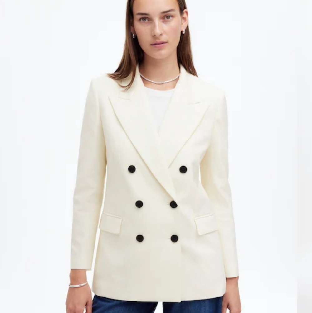 Madewell Tuxedo Blazer NT118 Size 4 Cream